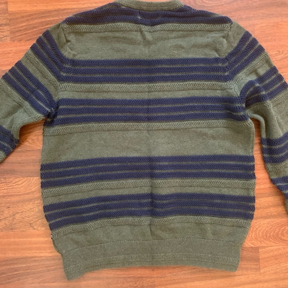 Nautica Men's Textured Striped Sweater dark Green, Navy Blue Size S - Picture 7 of 7